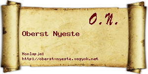 Oberst Nyeste névjegykártya